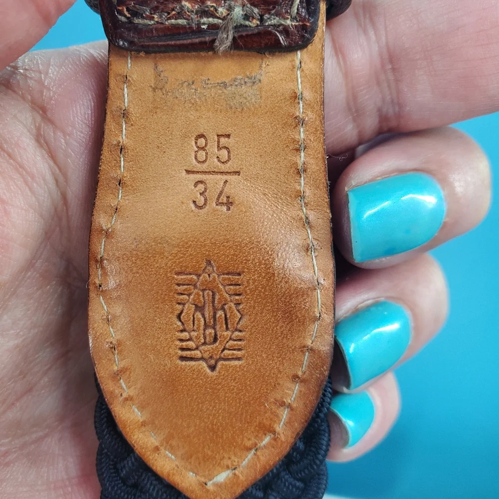 Hand made in America navy belt 34